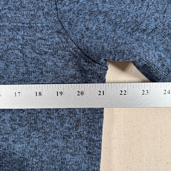 Eddie Bauer Snap Mock Neck Pullover Sweater | Blue Heather | Mens | MEDIUM - Picture 7 of 9